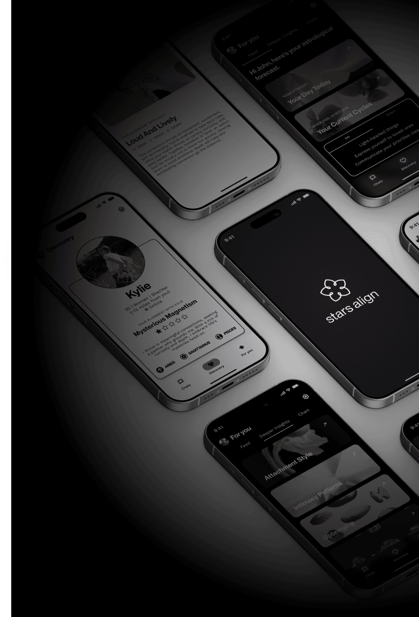 Stars Align app screens
